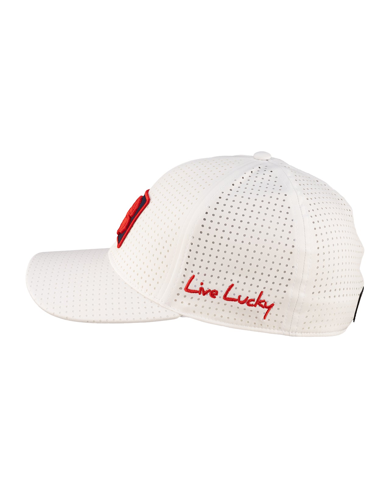 White perforated hat from Black Clover featuring Ole Miss logo