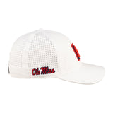 White perforated hat from Black Clover featuring Ole Miss logo