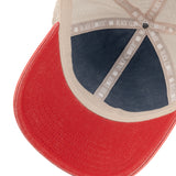 Blue and red two tone vintage style hat from Black Clover featuring Ole Miss logo