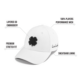 Premium Clover 1 White Fitted Performance Hat