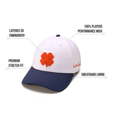 Premium Clover 173 White Fitted Performance Hat