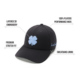 Premium Clover 184 Black Fitted Performance Hat