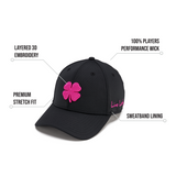 Premium Clover 185 Black Fitted Performance Hat