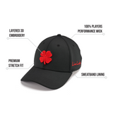 Premium Clover 24 Black Fitted Performance Hat