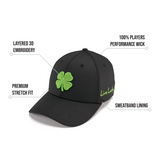 Premium Clover 51 Black Fitted Performance Hat