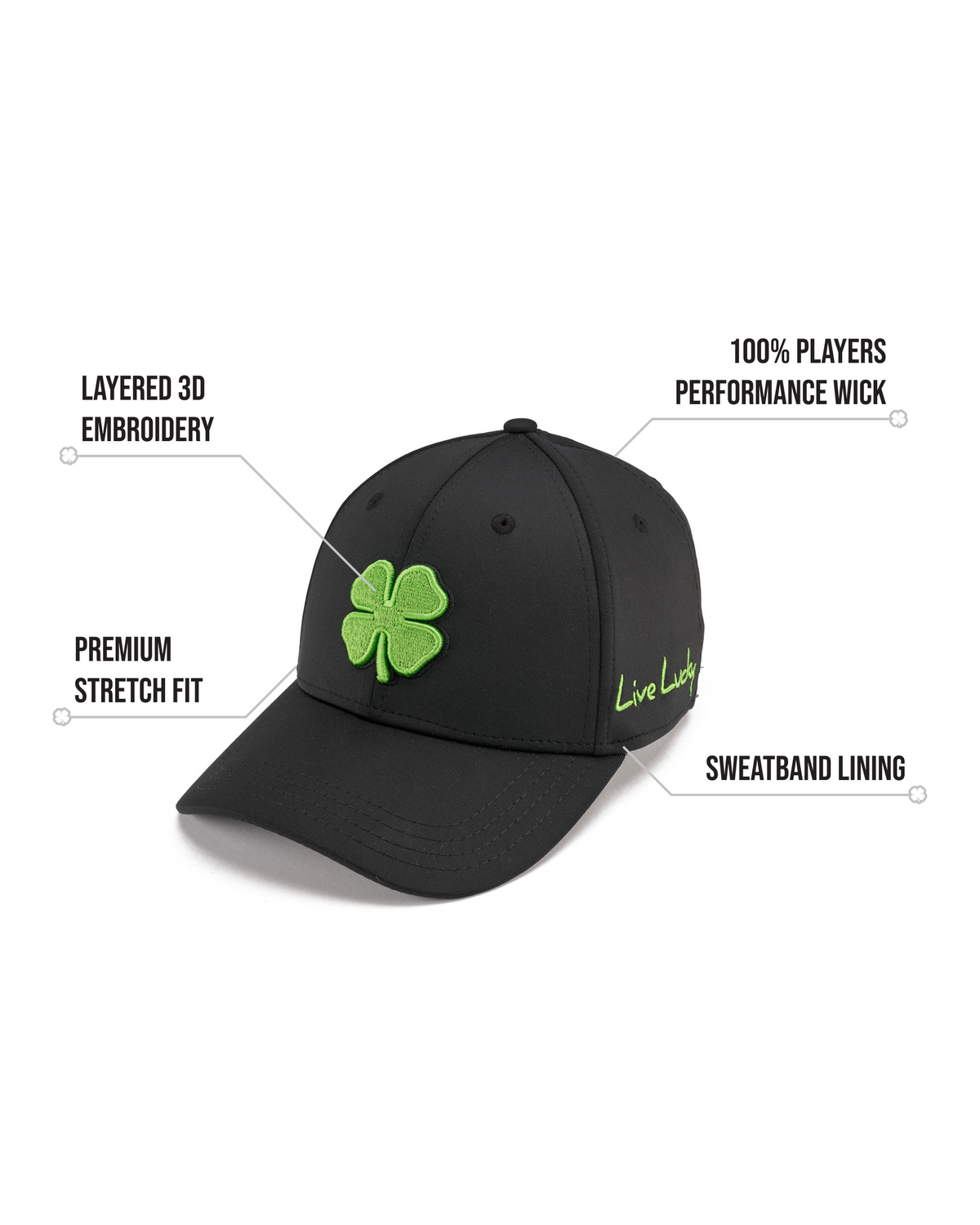 Premium Clover 51 | Black and Green Fitted Hat| Black Clover
