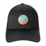 Black hat with icon of orange palm tree 