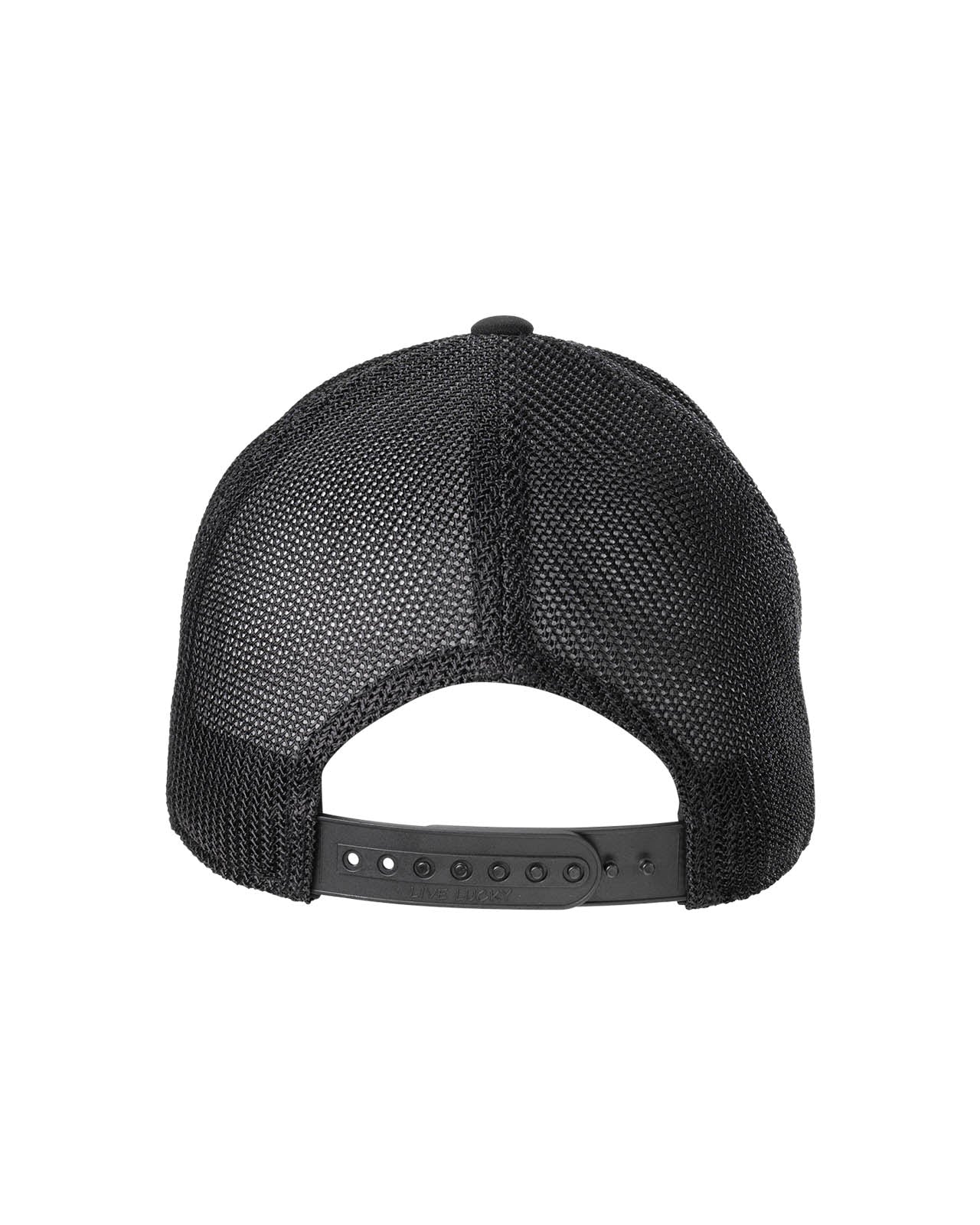 black hat with patch depicting palm leaves on retro colored background