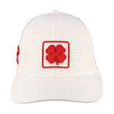 White perforated hat from Black Clover featuring Rutgers Scarlet Knights Logo