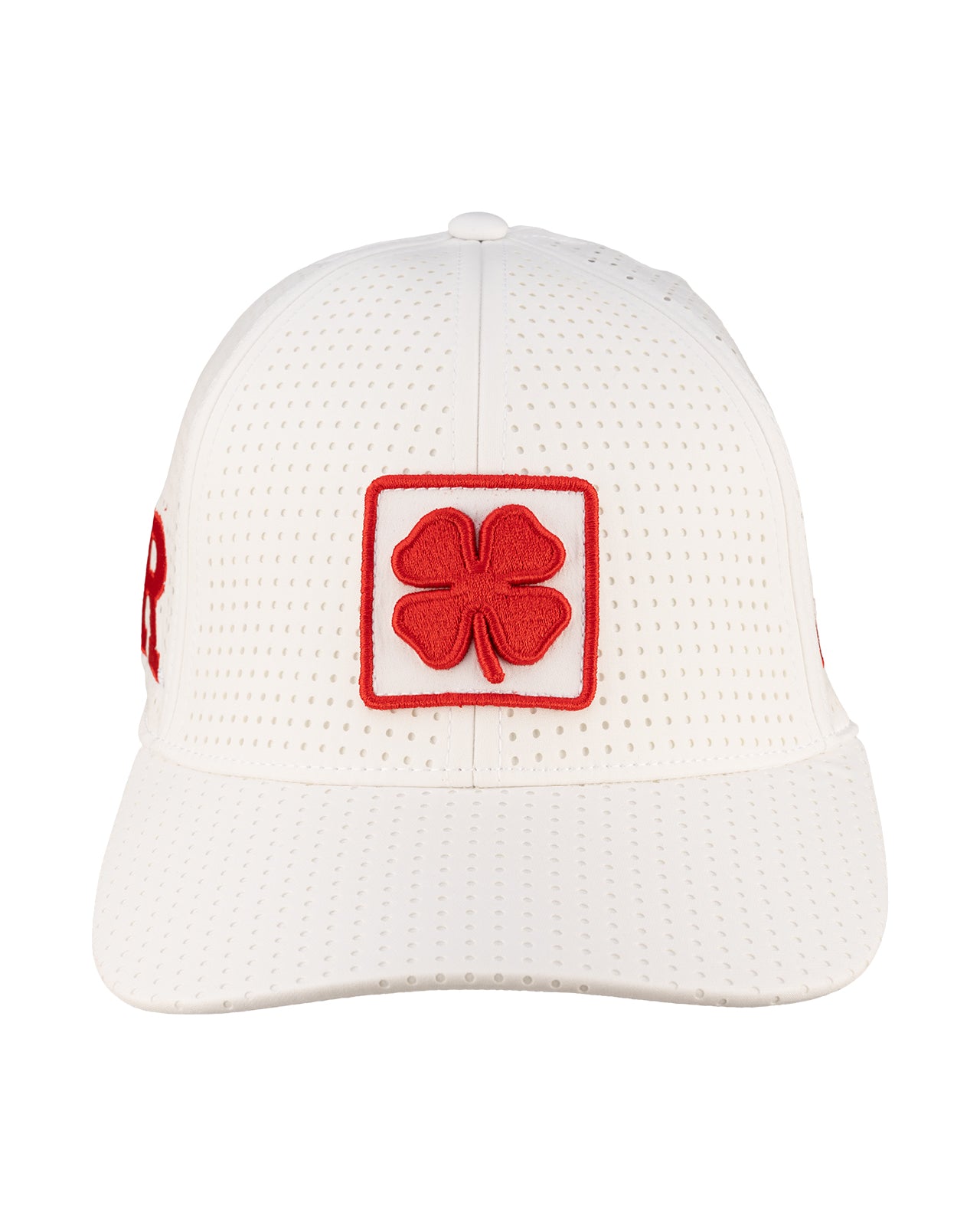 White perforated hat from Black Clover featuring Rutgers Scarlet Knights Logo