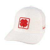 White perforated hat from Black Clover featuring Rutgers Scarlet Knights Logo