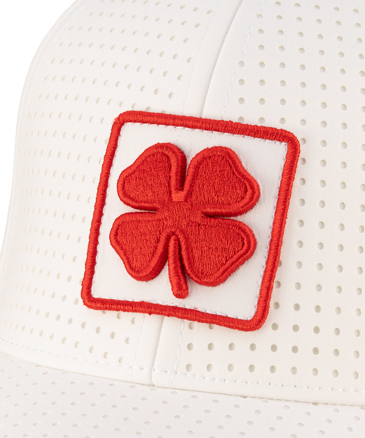 White perforated hat from Black Clover featuring Rutgers Scarlet Knights Logo