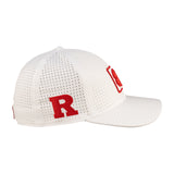 White perforated hat from Black Clover featuring Rutgers Scarlet Knights Logo