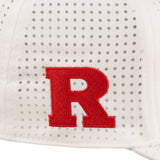 White perforated hat from Black Clover featuring Rutgers Scarlet Knights Logo