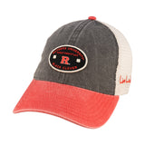 Red and black two tone vintage style hat from Black Clover featuring Rutgers Scarlet Knights Logo