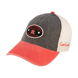 Red and black two tone vintage style hat from Black Clover featuring Rutgers Scarlet Knights Logo