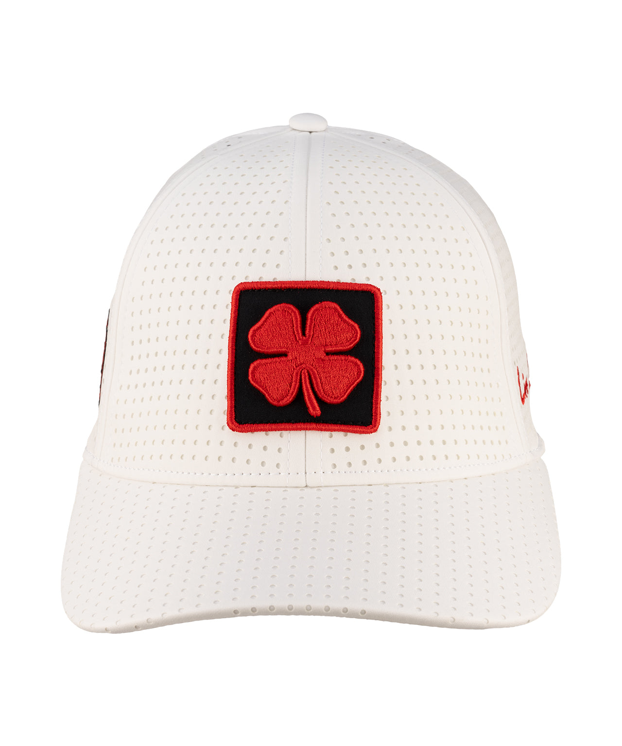 White perforated hat from Black Clover featuring South Dakota Coyotes logo