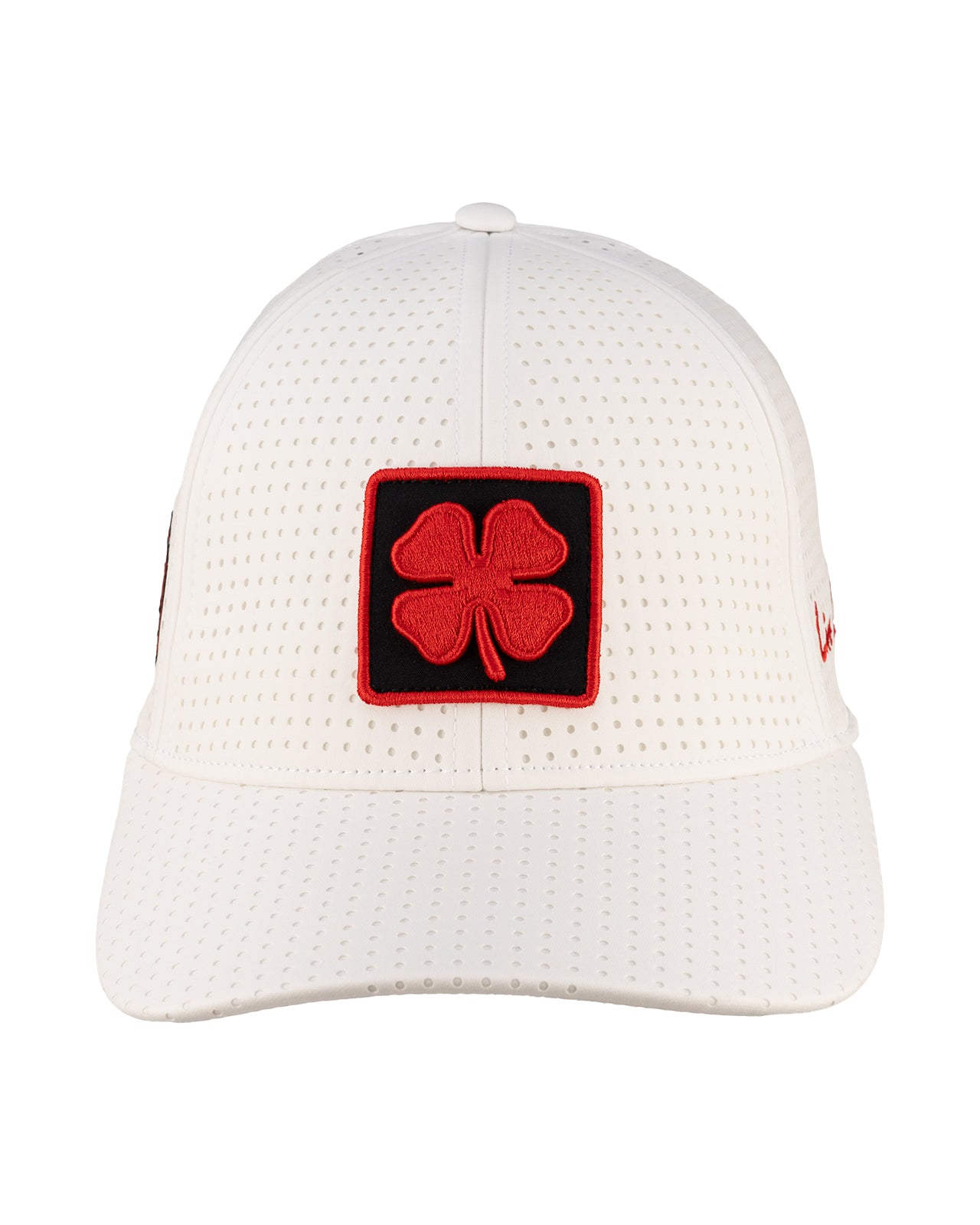 White perforated hat from Black Clover featuring South Dakota Coyotes logo