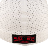 White perforated hat from Black Clover featuring South Dakota Coyotes logo