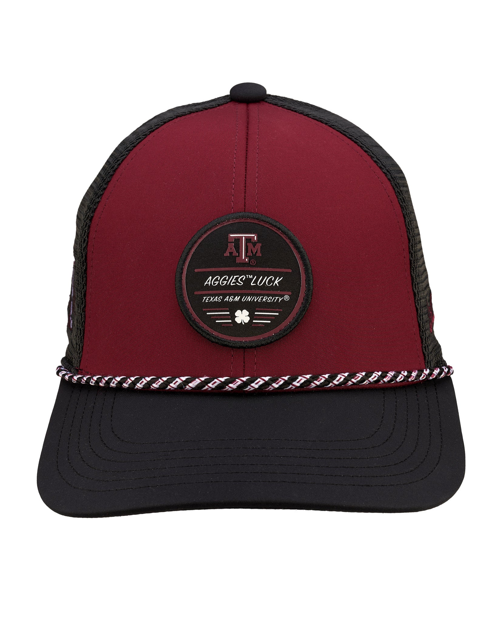 Red and Black two tone rope hat from Black Clover featuring Texas A&M Aggies logo