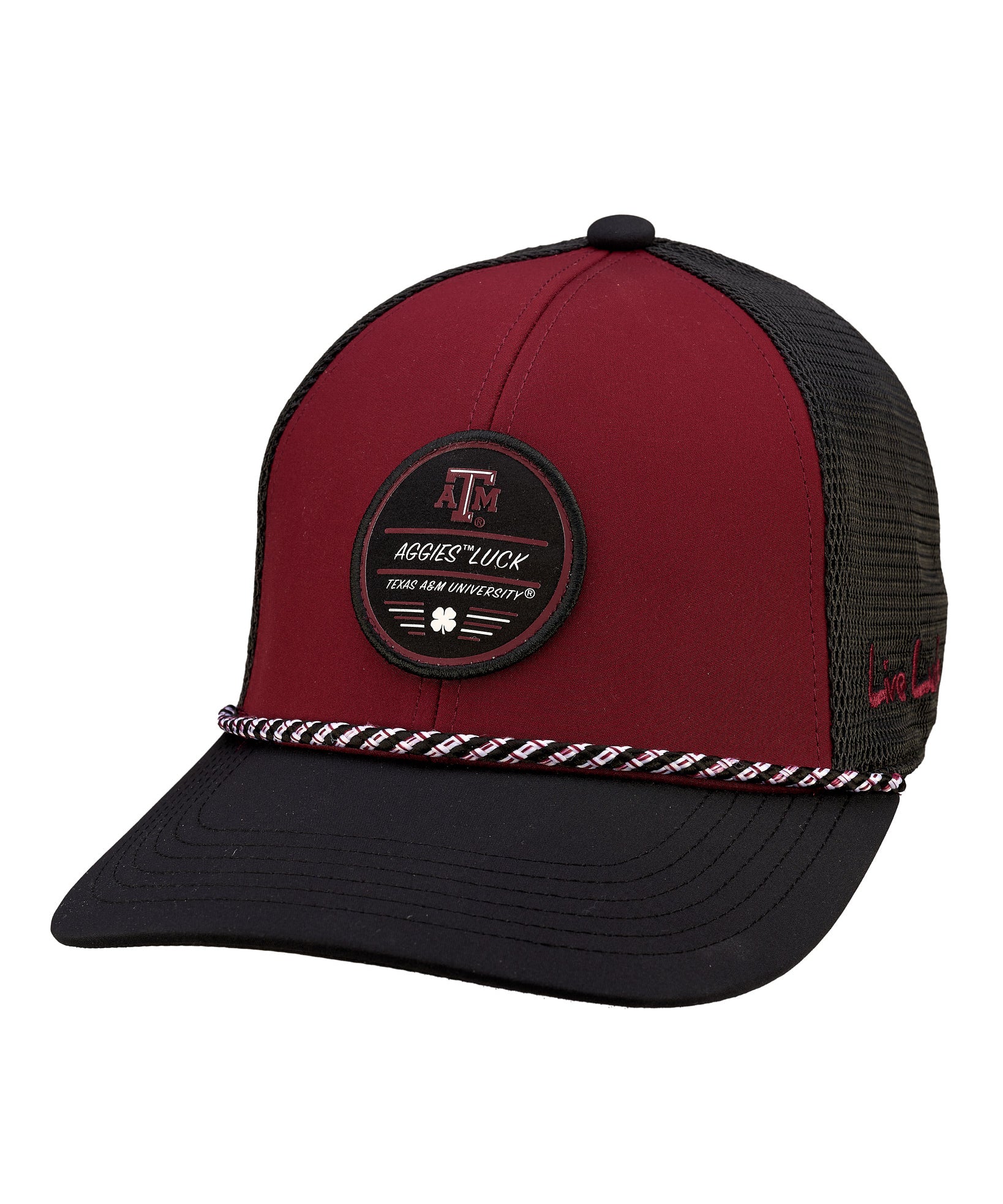 Red and Black two tone rope hat from Black Clover featuring Texas A&M Aggies logo