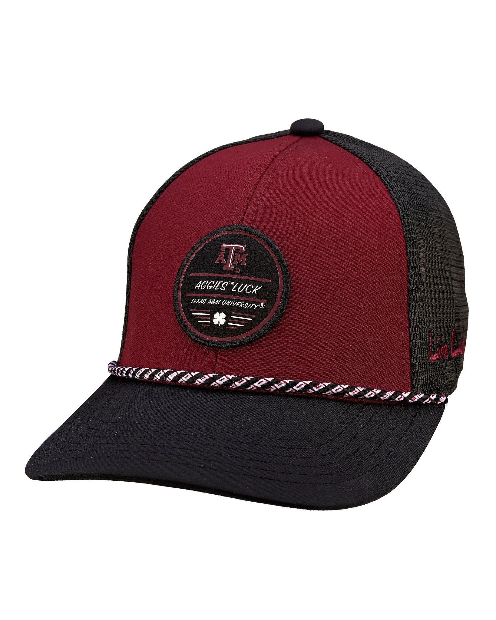 Red and Black two tone rope hat from Black Clover featuring Texas A&M Aggies logo