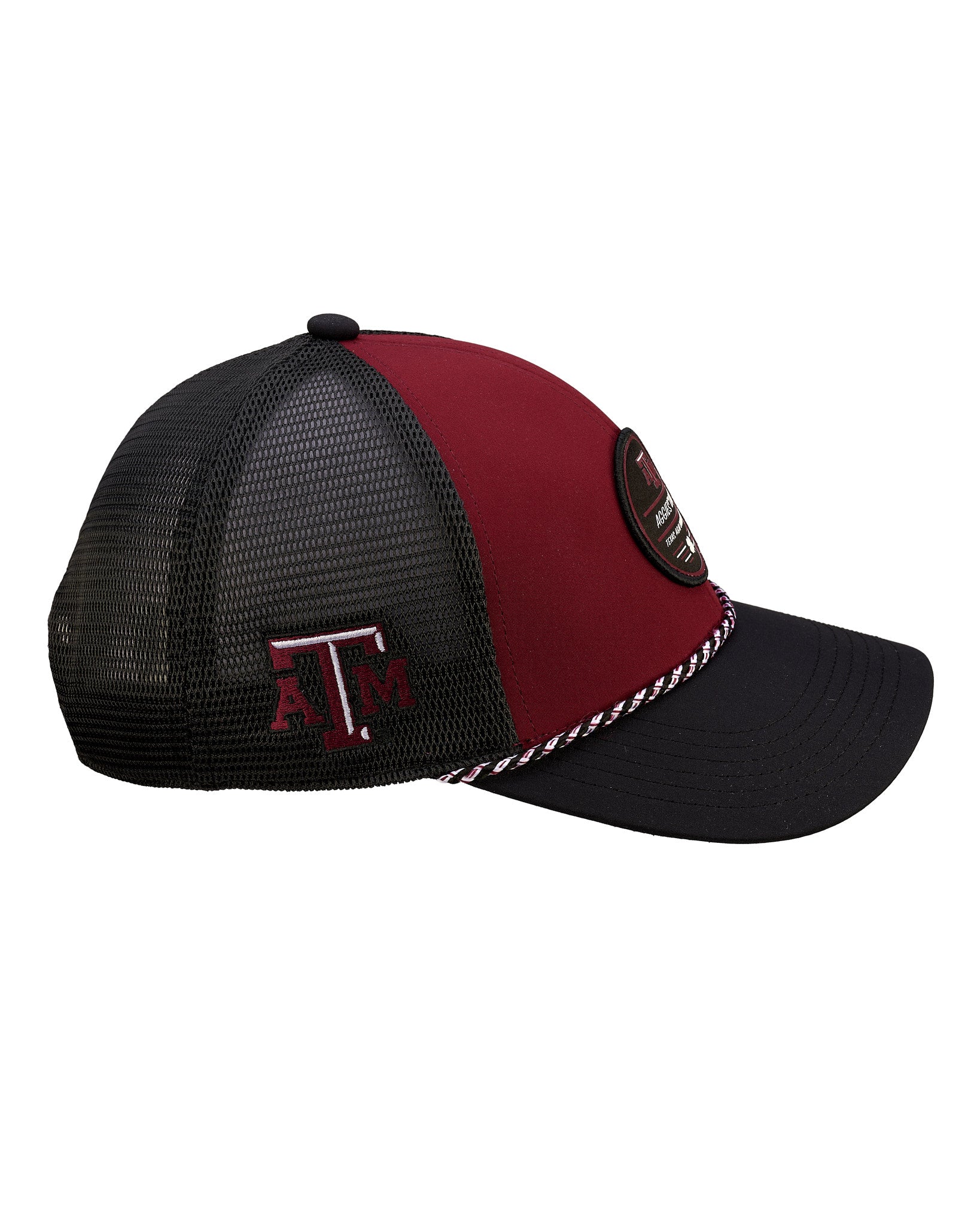 Red and Black two tone rope hat from Black Clover featuring Texas A&M Aggies logo