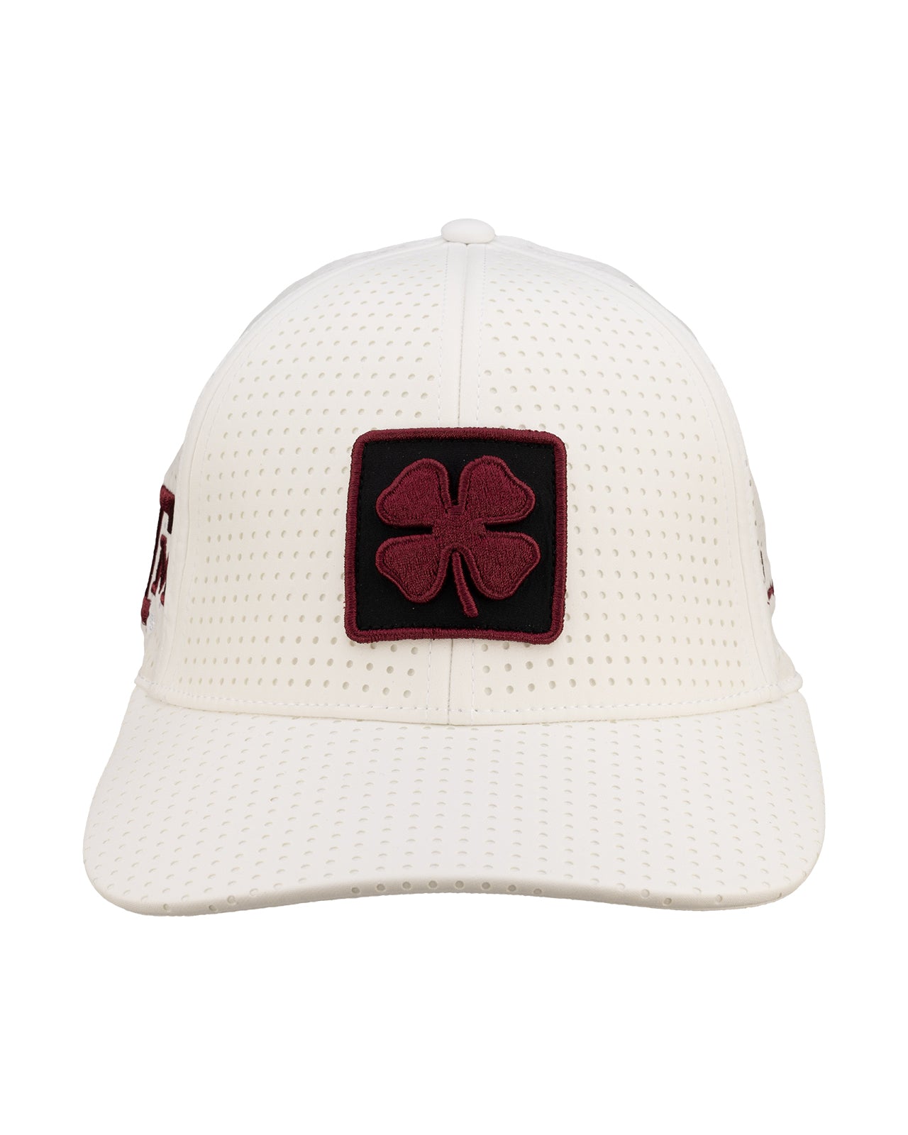 White perforated hat from Black Clover featuring Texas A&M Aggies logo