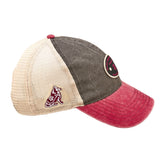 Red, grey, and white two tone vintage style hat from Black Clover featuring Texas A&M Aggies logo