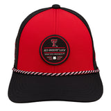 Red and Black two tone rope hat from Black Clover featuring Texas Tech Red Raiders logo