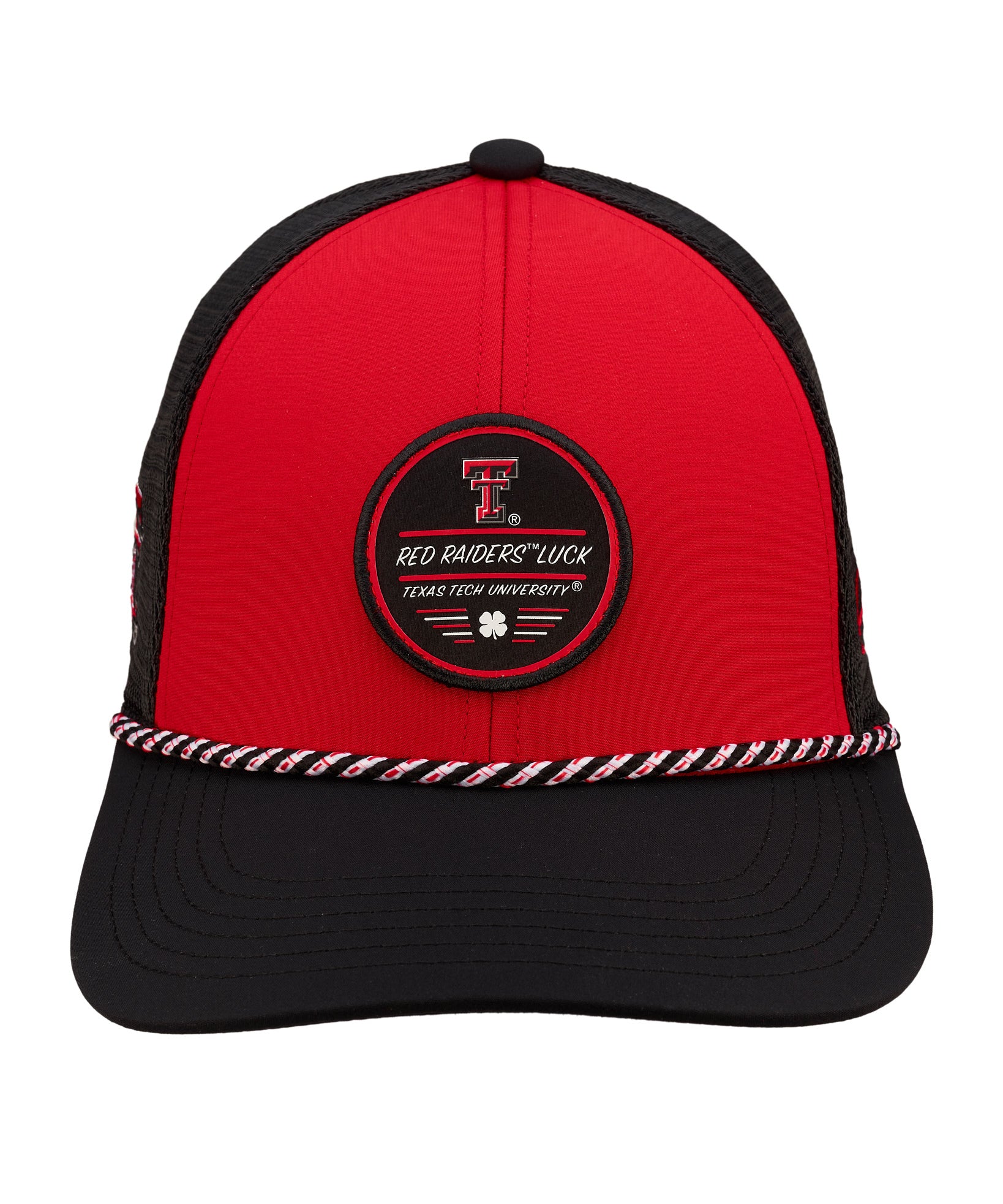 Red and Black two tone rope hat from Black Clover featuring Texas Tech Red Raiders logo