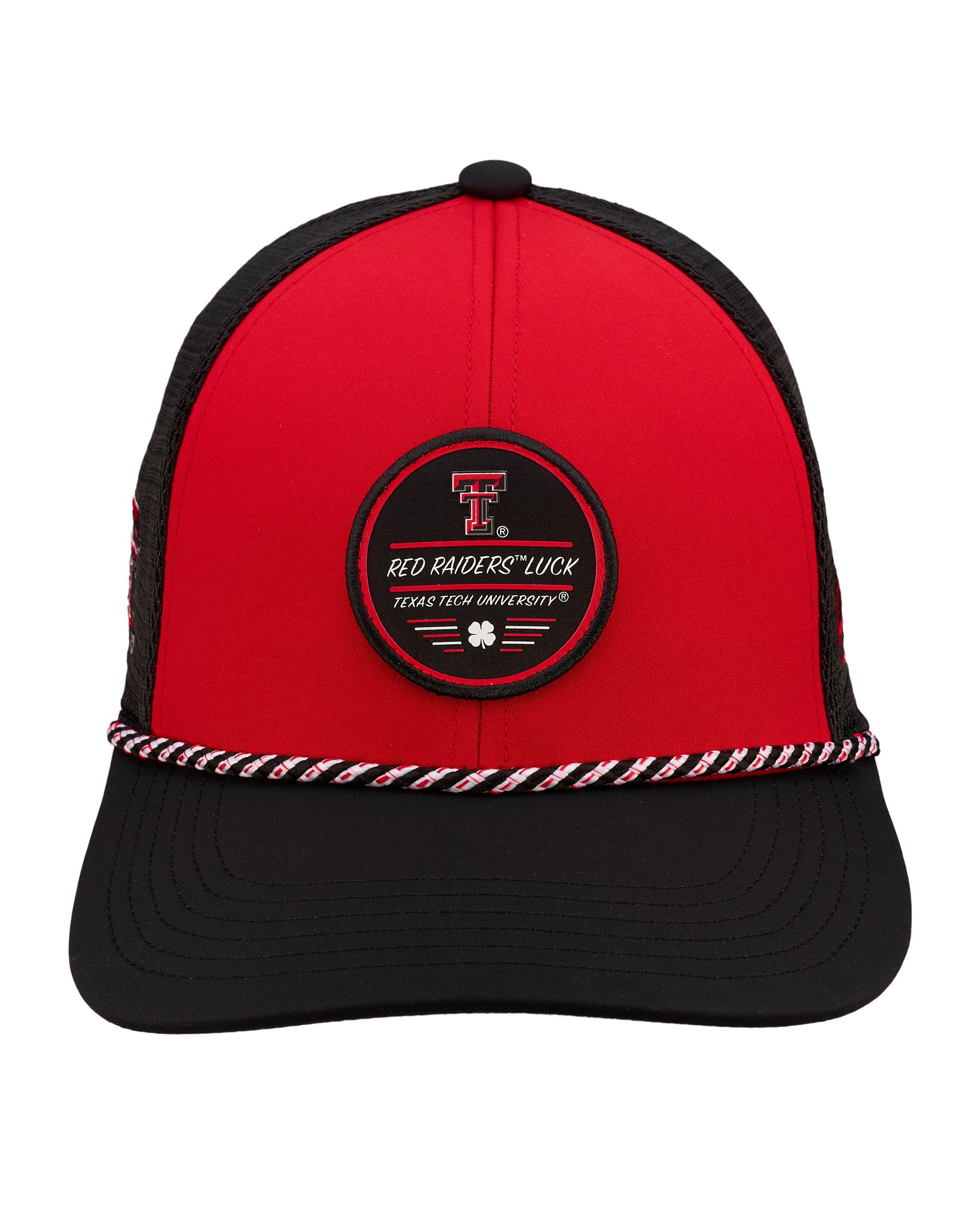 Red and Black two tone rope hat from Black Clover featuring Texas Tech Red Raiders logo