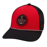 Red and Black two tone rope hat from Black Clover featuring Texas Tech Red Raiders logo