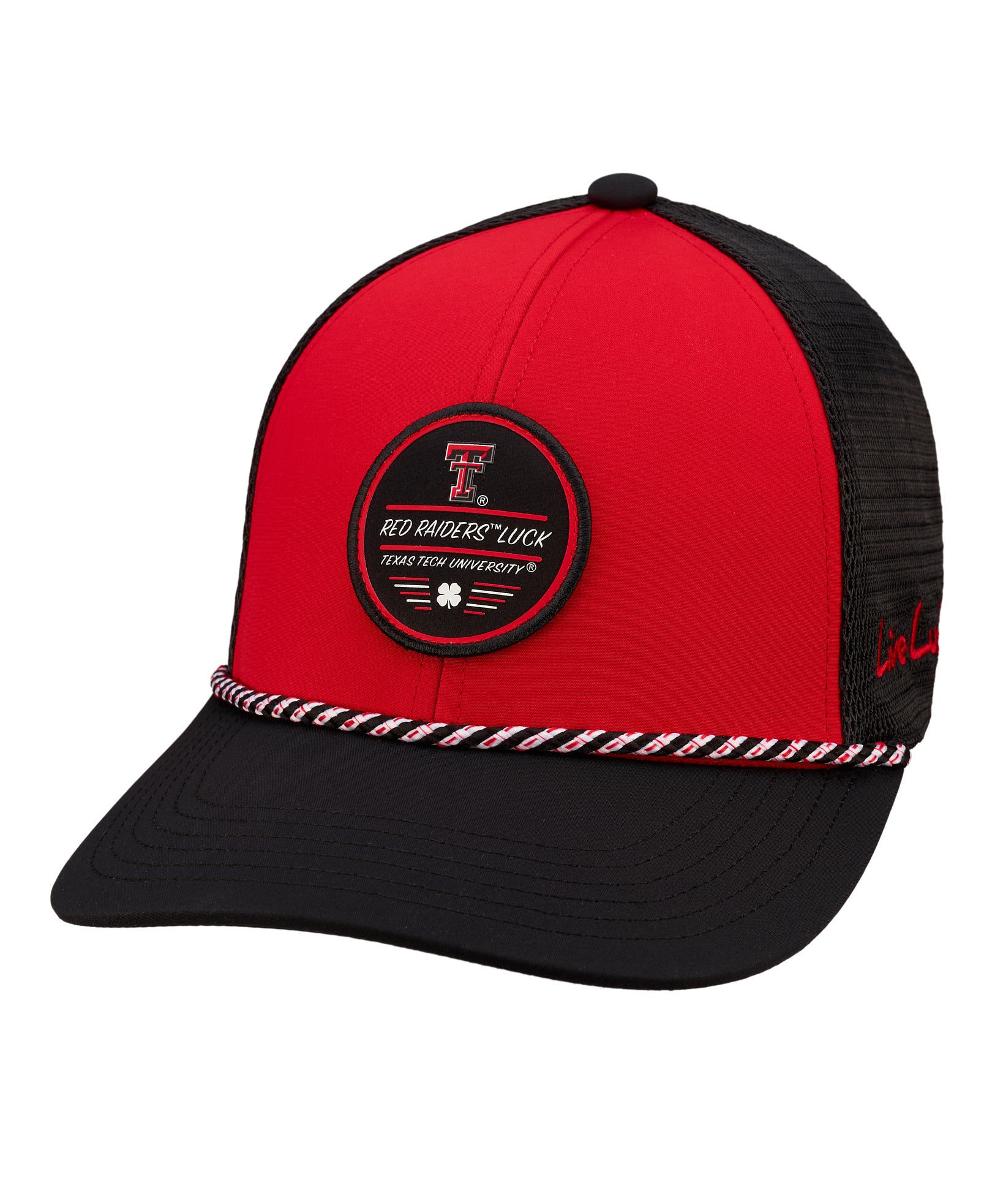 Red and Black two tone rope hat from Black Clover featuring Texas Tech Red Raiders logo