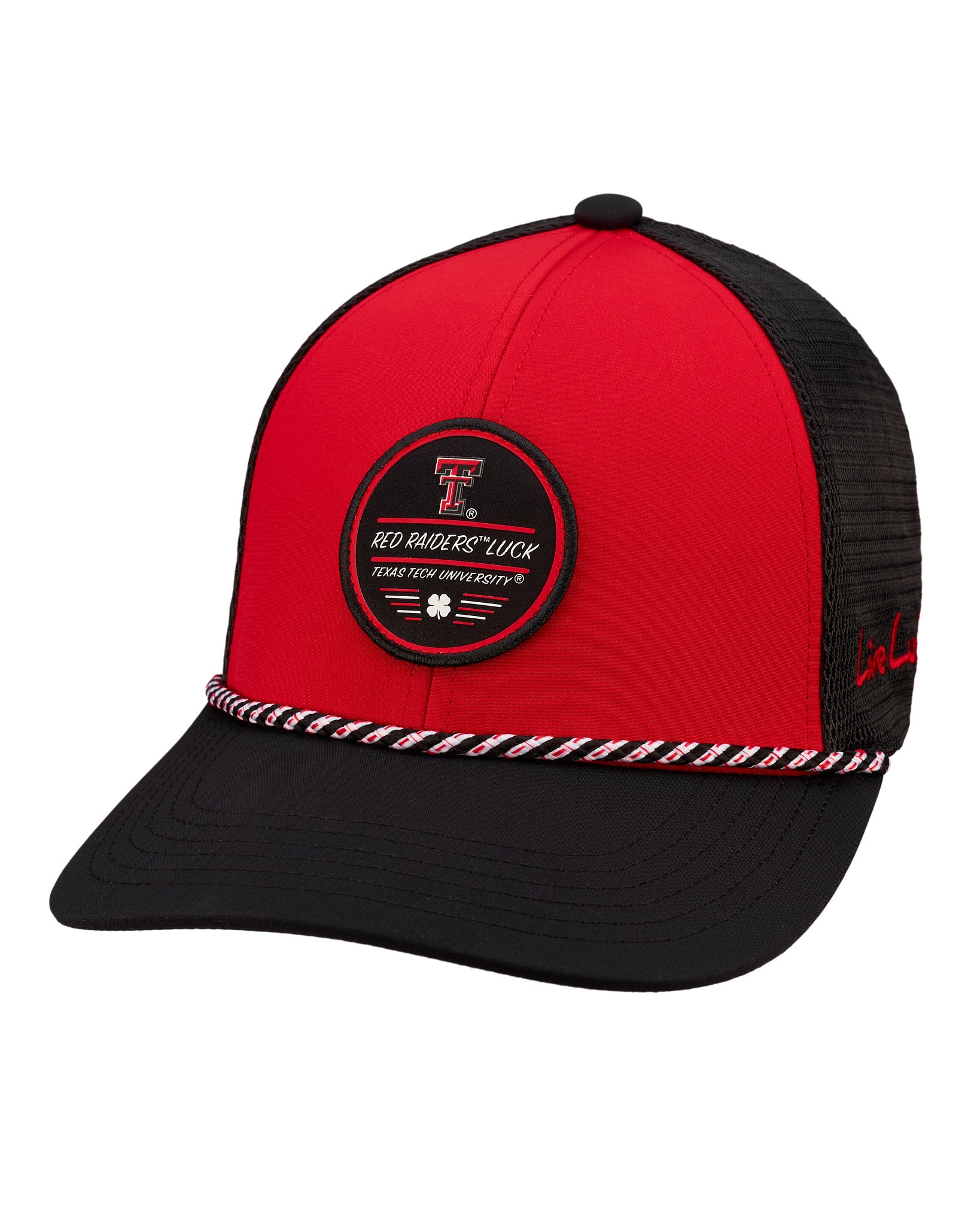 Red and Black two tone rope hat from Black Clover featuring Texas Tech Red Raiders logo