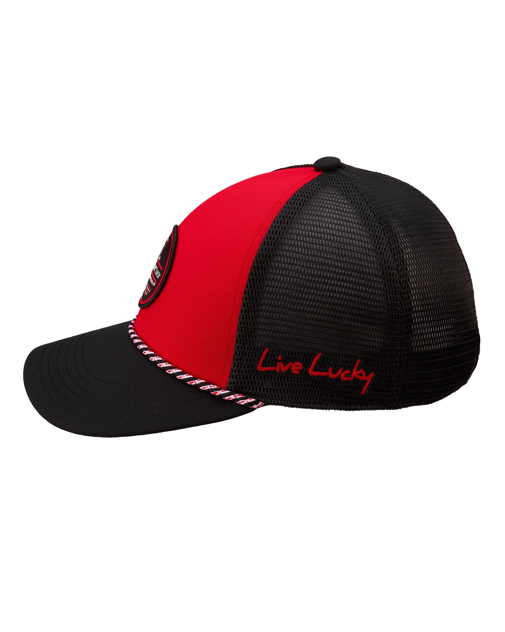 Red and Black two tone rope hat from Black Clover featuring Texas Tech Red Raiders logo