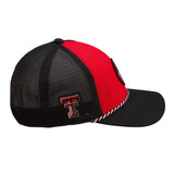 Red and Black two tone rope hat from Black Clover featuring Texas Tech Red Raiders logo