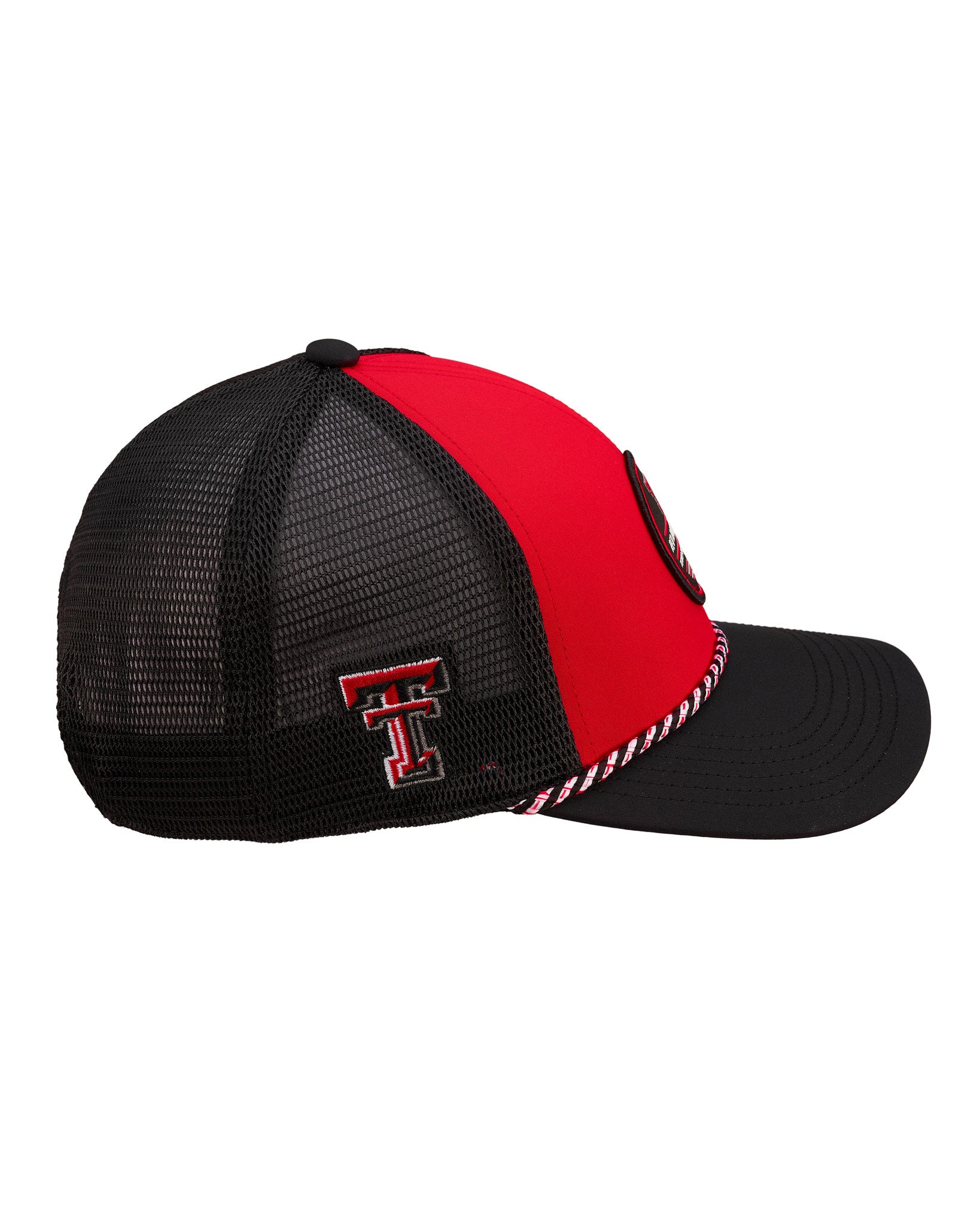 Red and Black two tone rope hat from Black Clover featuring Texas Tech Red Raiders logo