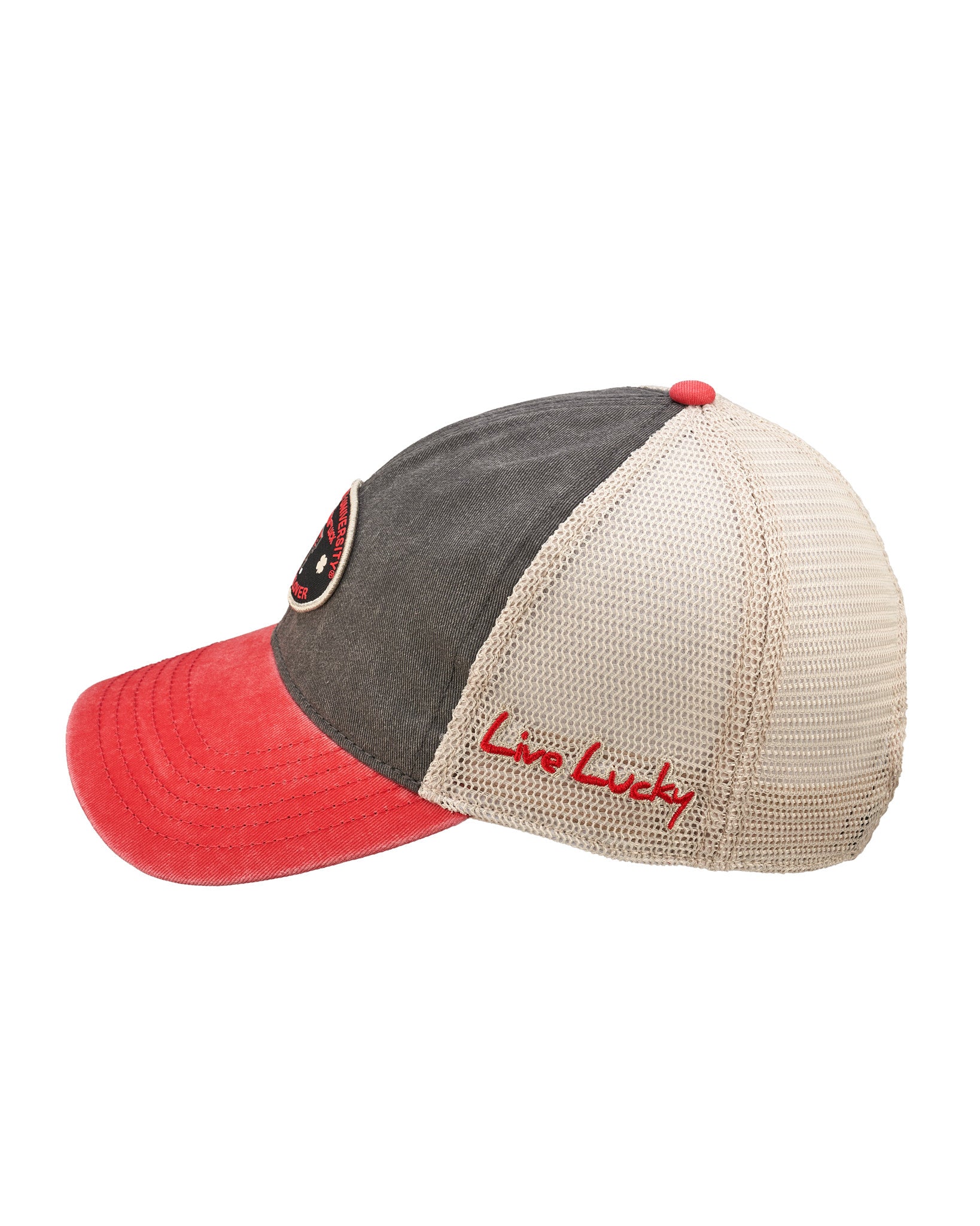 Red, grey, and white two tone vintage style hat from Black Clover featuring Texas Tech Red Raiders logo