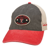 Red, grey, and white two tone vintage style hat from Black Clover featuring Texas Tech Red Raiders logo