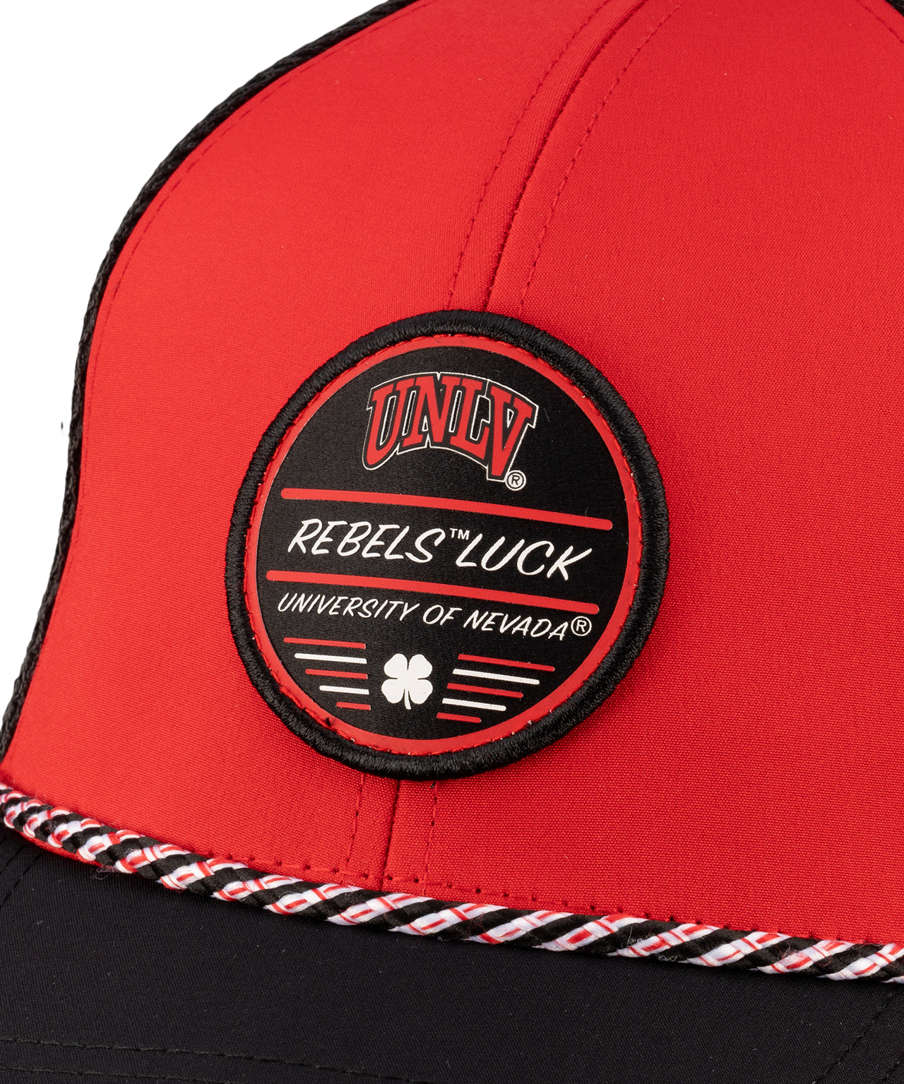 Black and red two tone rope hat from Black Clover featuring UNLV Rebels logo