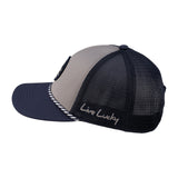 Grey and blue two tone rope hat from Black Clover featuring USU Aggies logo