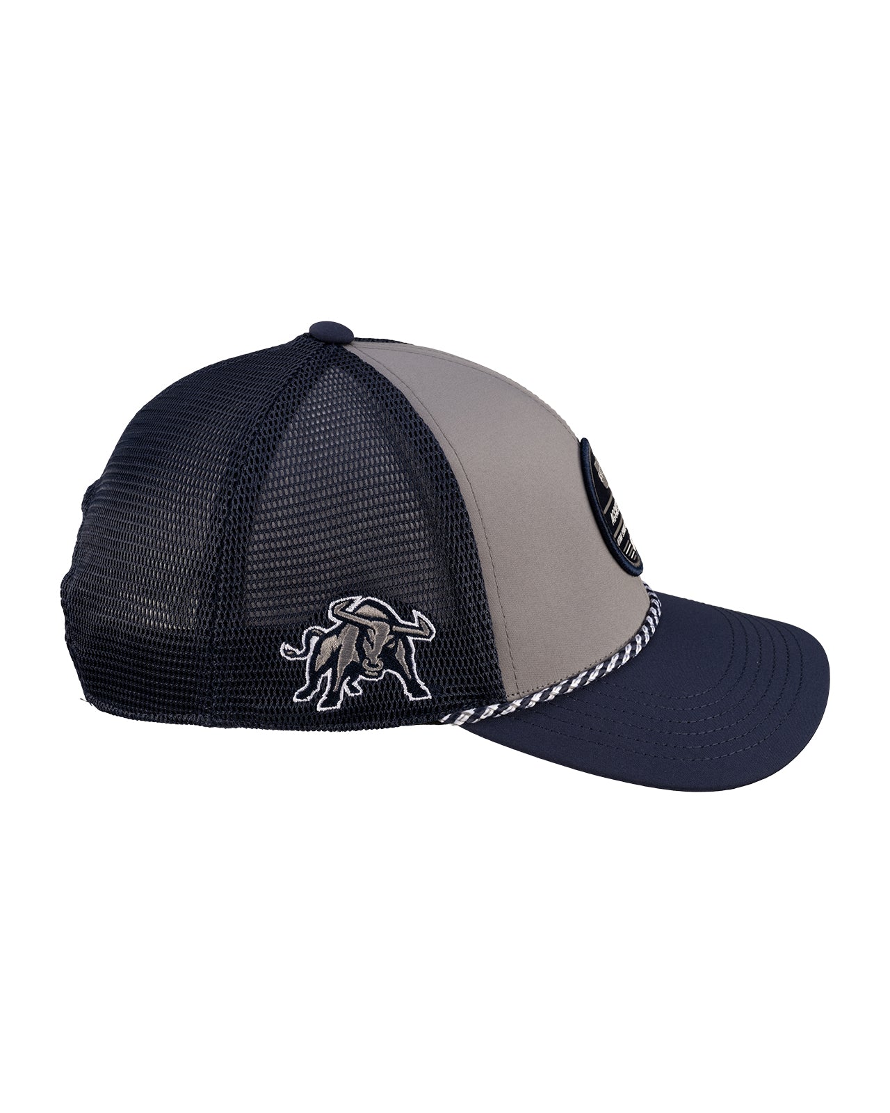 Grey and blue two tone rope hat from Black Clover featuring USU Aggies logo