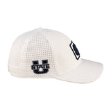 White perforated hat from Black Clover featuring USU Aggies logo