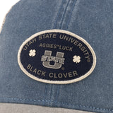 Grey and blue two tone vintage style hat from Black Clover featuring USU Aggies logo