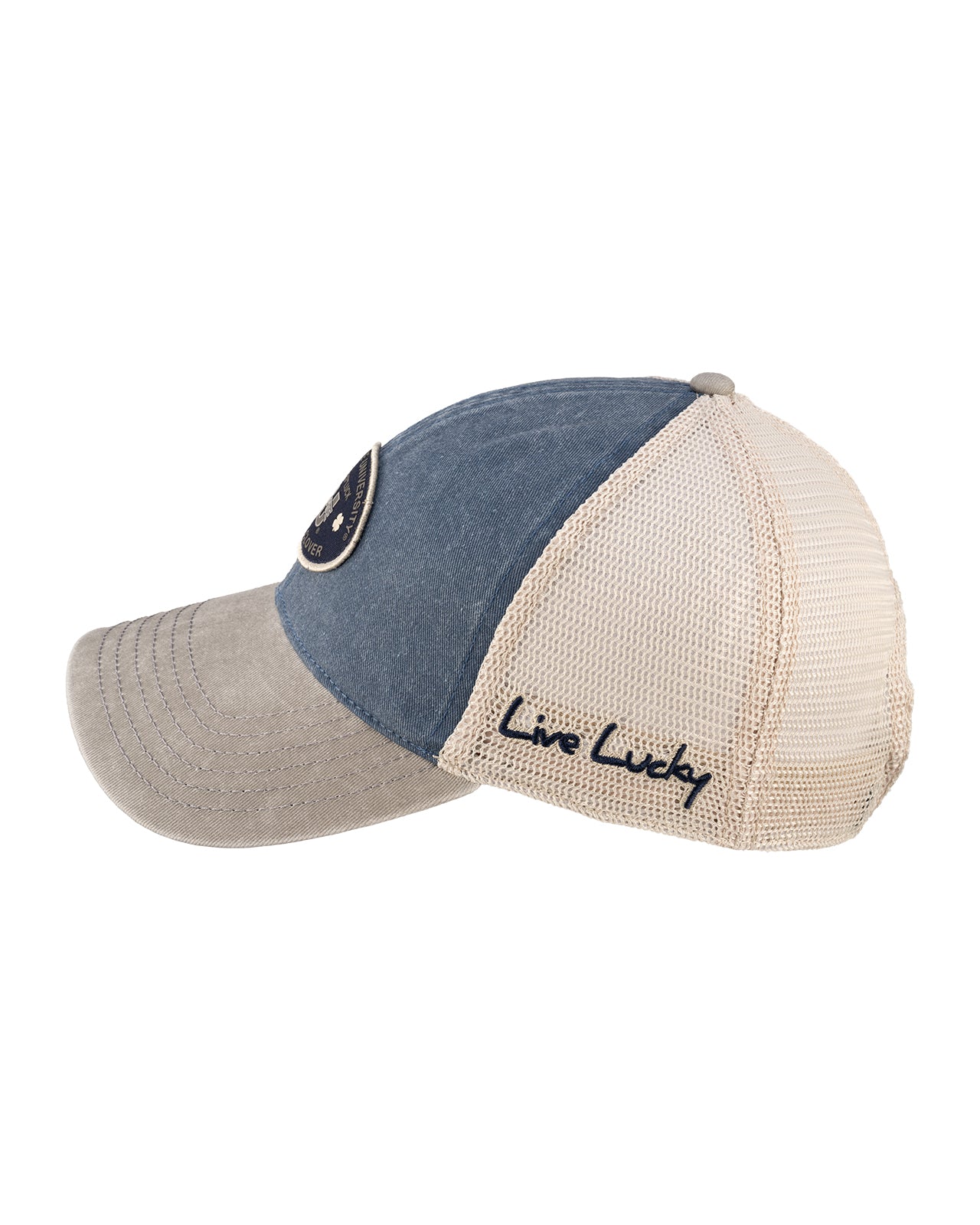 Grey and blue two tone vintage style hat from Black Clover featuring USU Aggies logo