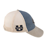 Grey and blue two tone vintage style hat from Black Clover featuring USU Aggies logo