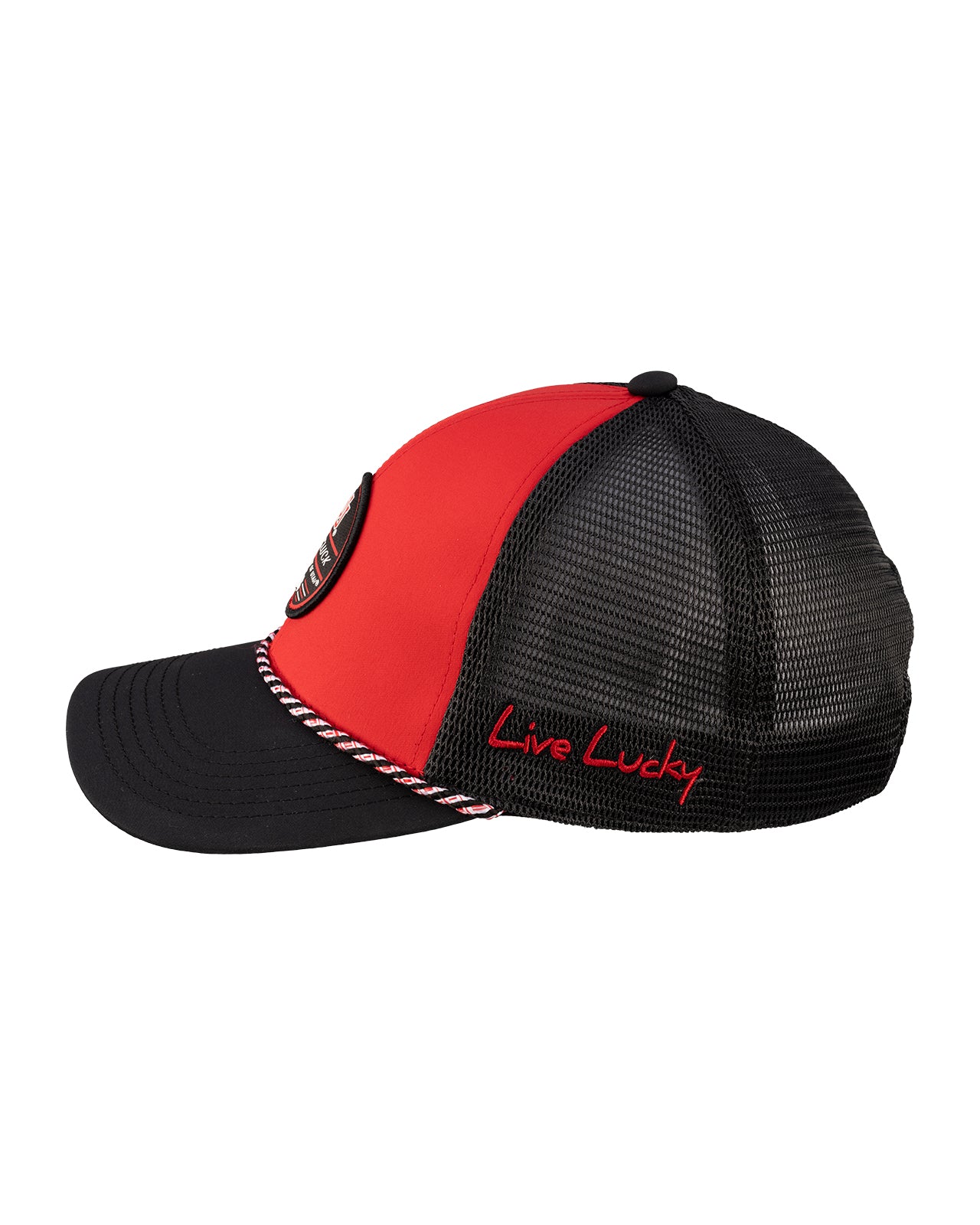 Red and Black two tone rope hat from Black Clover featuring Utah Utes Logo