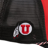 Red and Black two tone rope hat from Black Clover featuring Utah Utes Logo