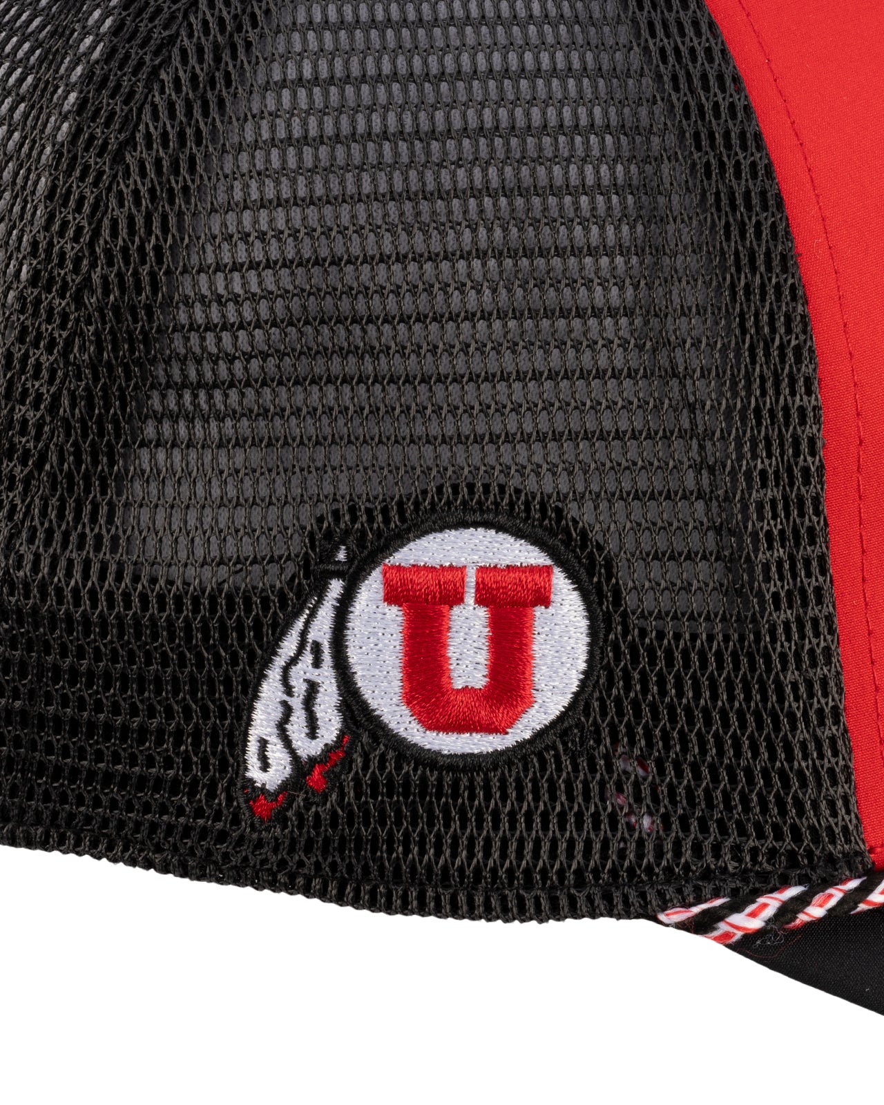 Red and Black two tone rope hat from Black Clover featuring Utah Utes Logo